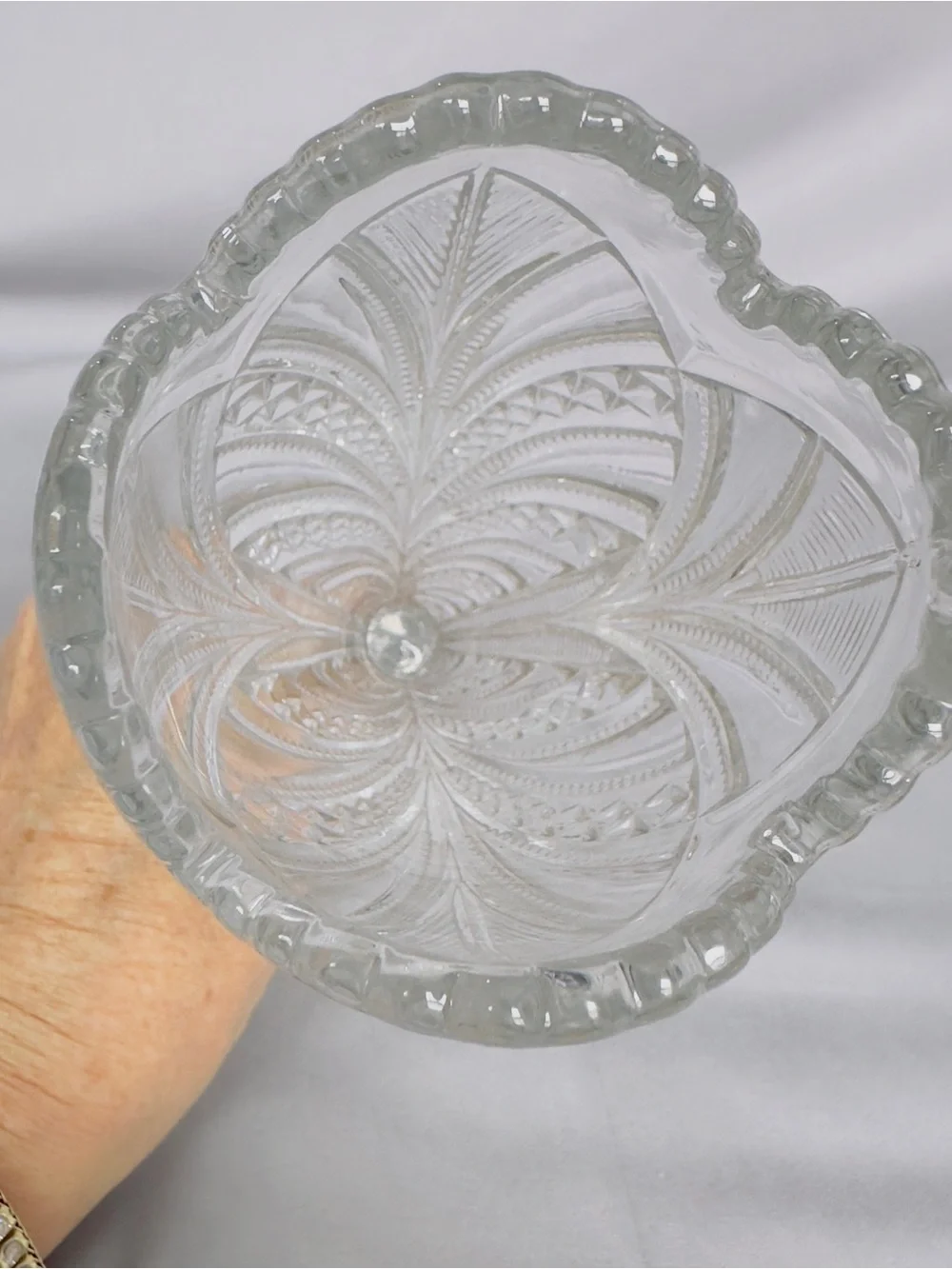 Vintage Bryce Higbee Palm Leaf Clear Glass 8.5